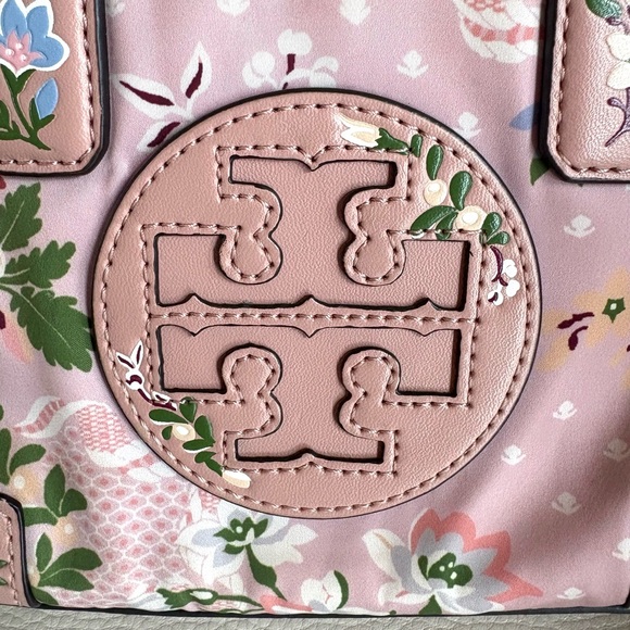 Rare Tory Burch Pink Floral Mini Ella aka Micro Ella Tote - Picture 3 of 14